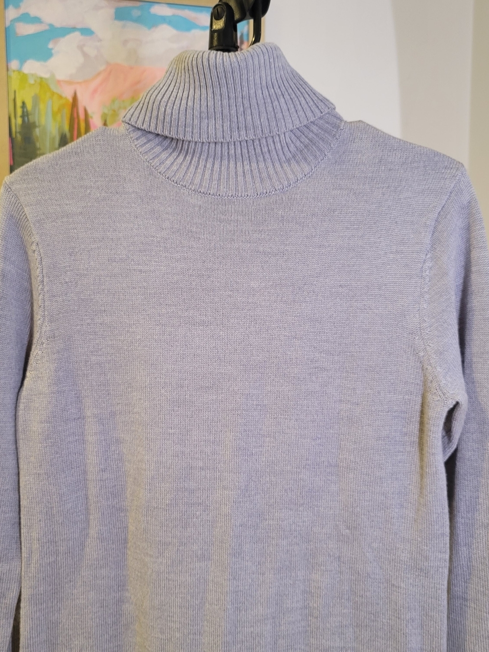 FRANK and OAK Merino Wool Turtleneck Sweater Dress Midi Gray Women's Size XS - Picture 2 of 10